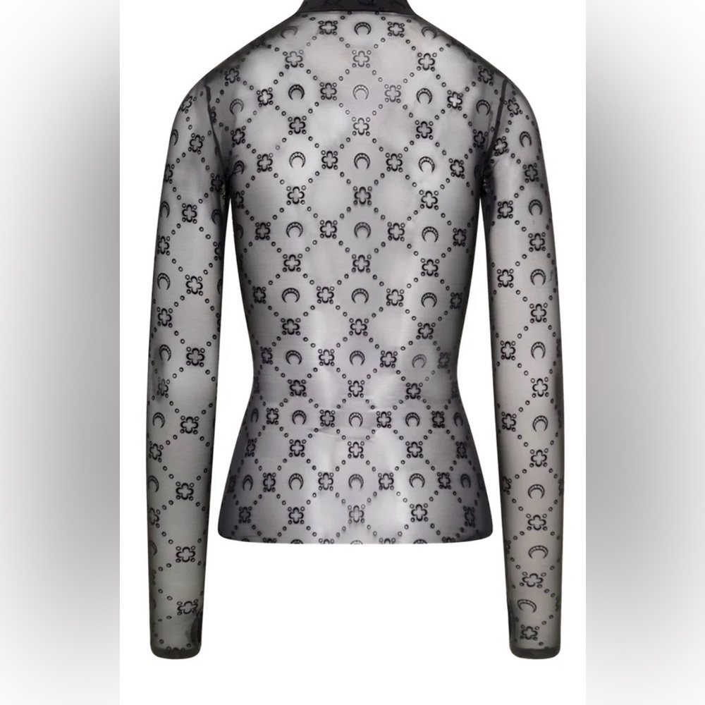Marine Serre - Second Skin Sheer Top (Black) - Picture 2 of 3